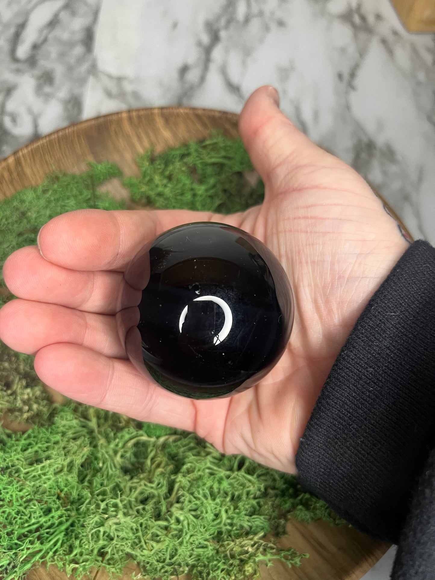 Black, obsidian sphere B