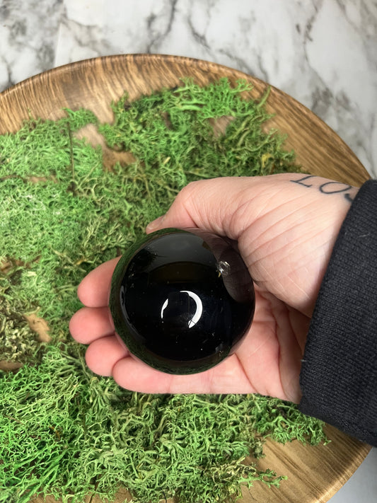 Black obsidian sphere C