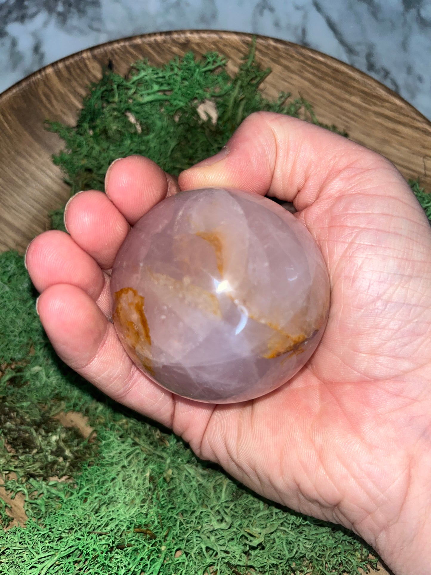 Rose quartz sphere  D￼