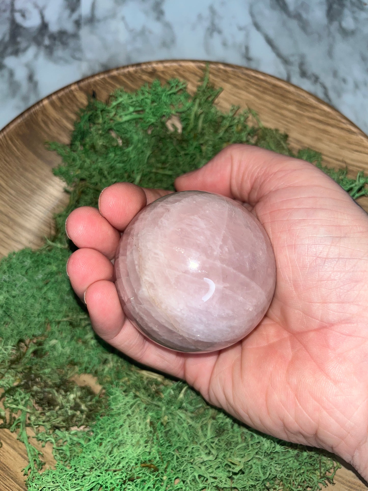 Rose quartz sphere E￼