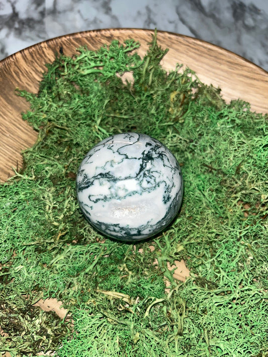 Moss agate sphere A￼