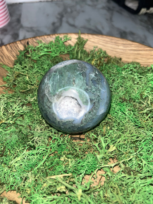 Moss agate sphere C￼