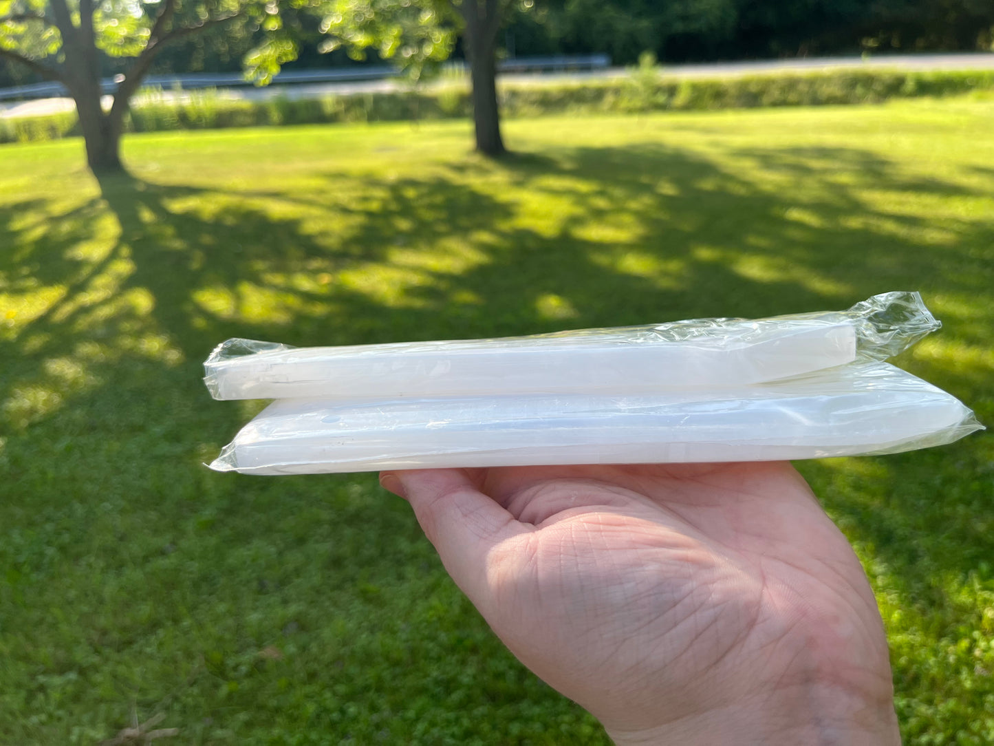 Selenite incense holder