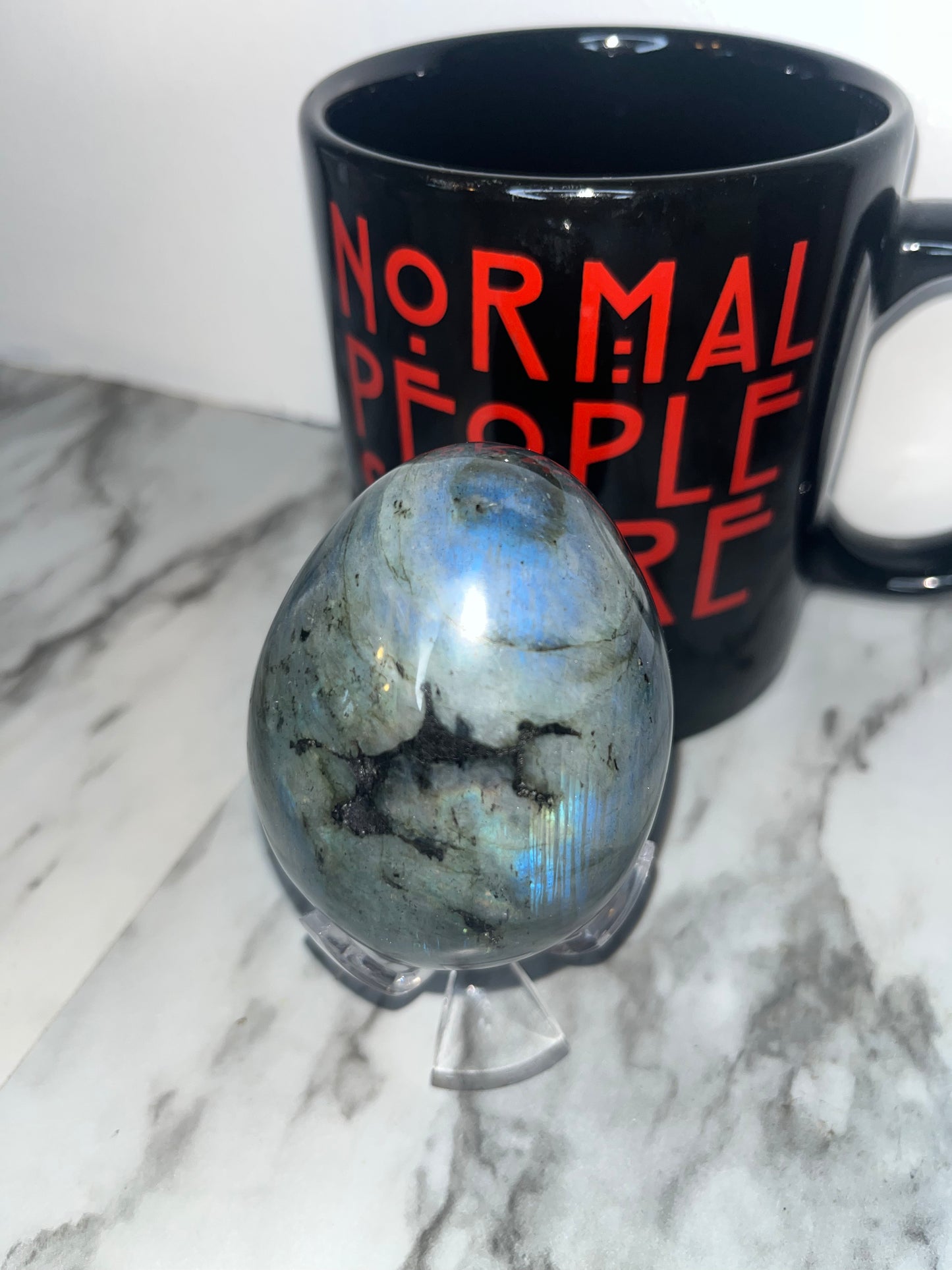 Madagascar labradorite egg - E