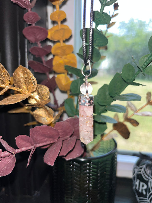 Rose Quartz Orgonite necklace