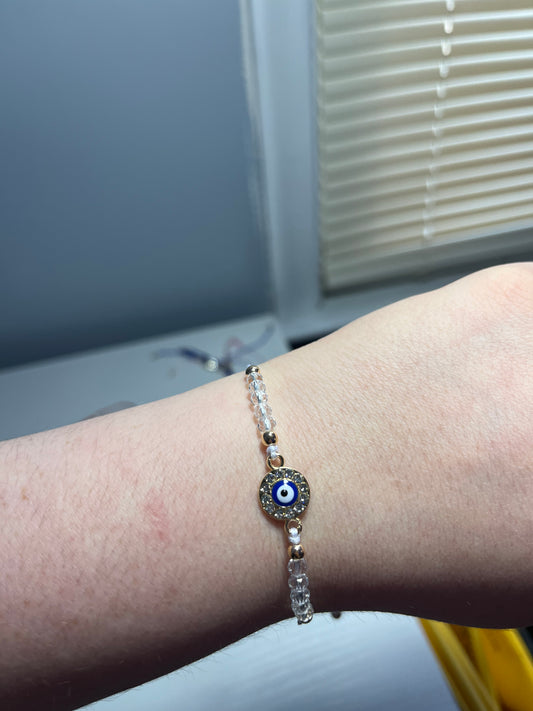 Clear evil eye bracelet