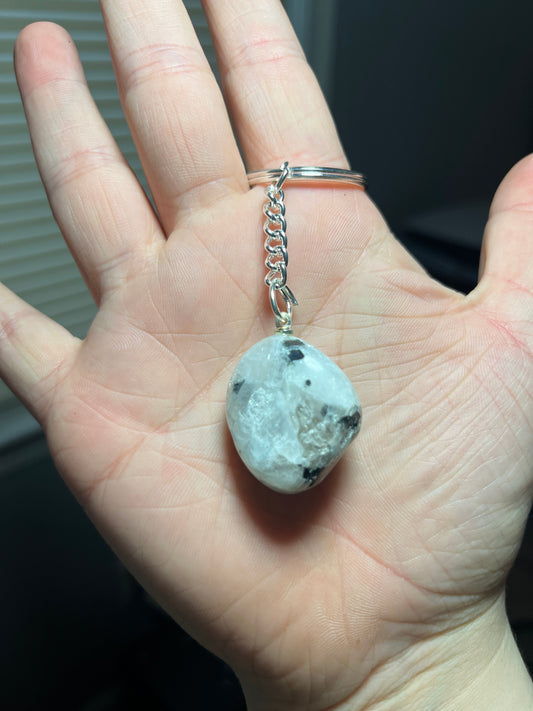 Rainbow moonstone keychain