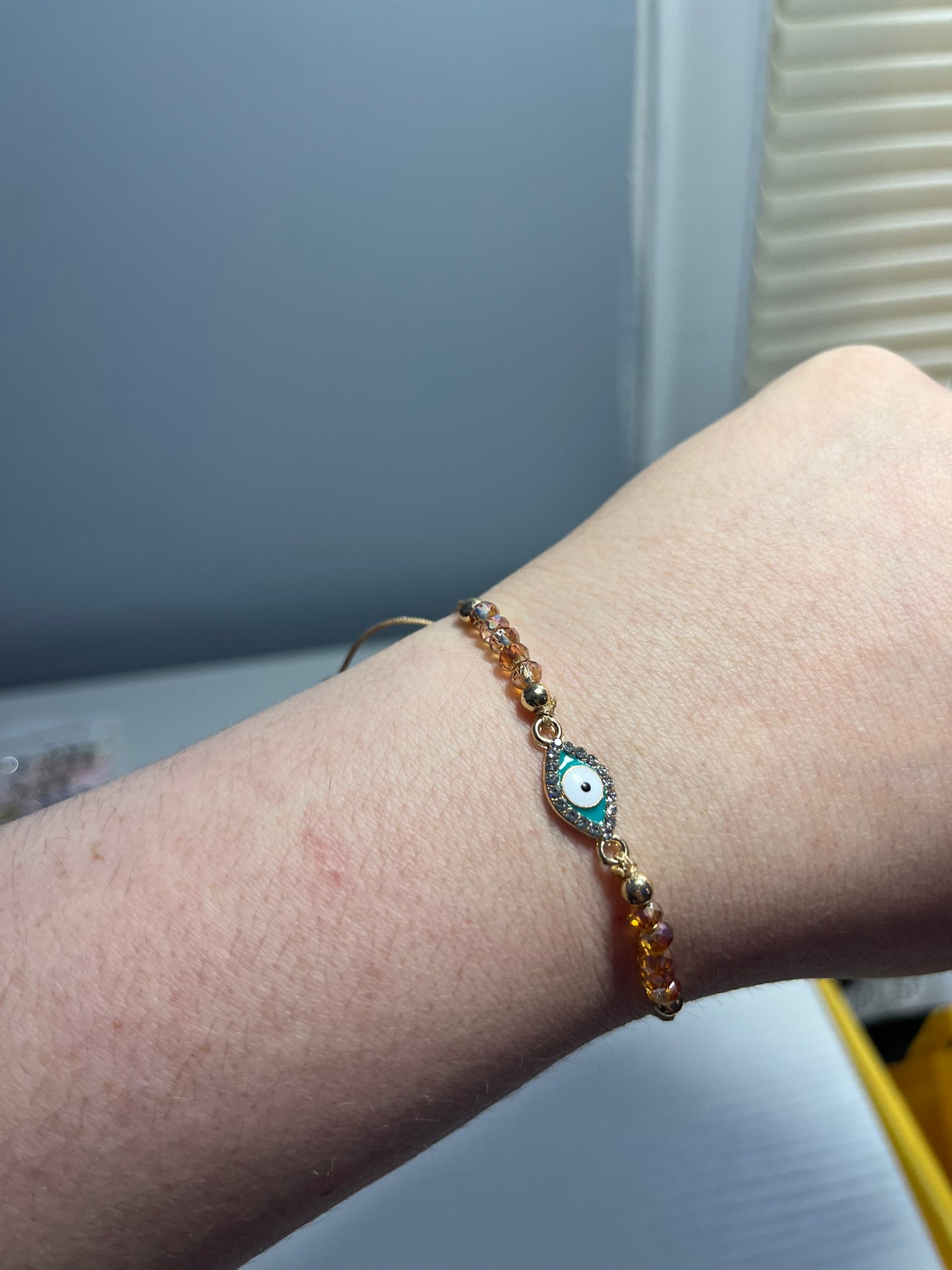 Gold evil eye bracelet